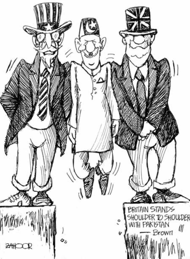 Is Pakistan A Free State? Cartoon by Zahoor in Daily Times, Pakistan  |  Click for image.